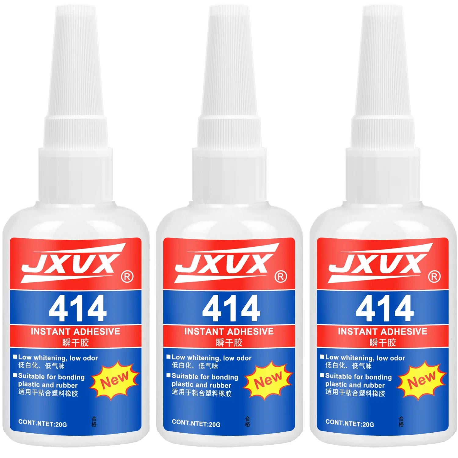 414 Super Glue Cyanoacrylate Instant Adhesive Quick-drying Strong Bond for Plastic Rubber Metal Wood Glass Liquid Glue Tool 20g.