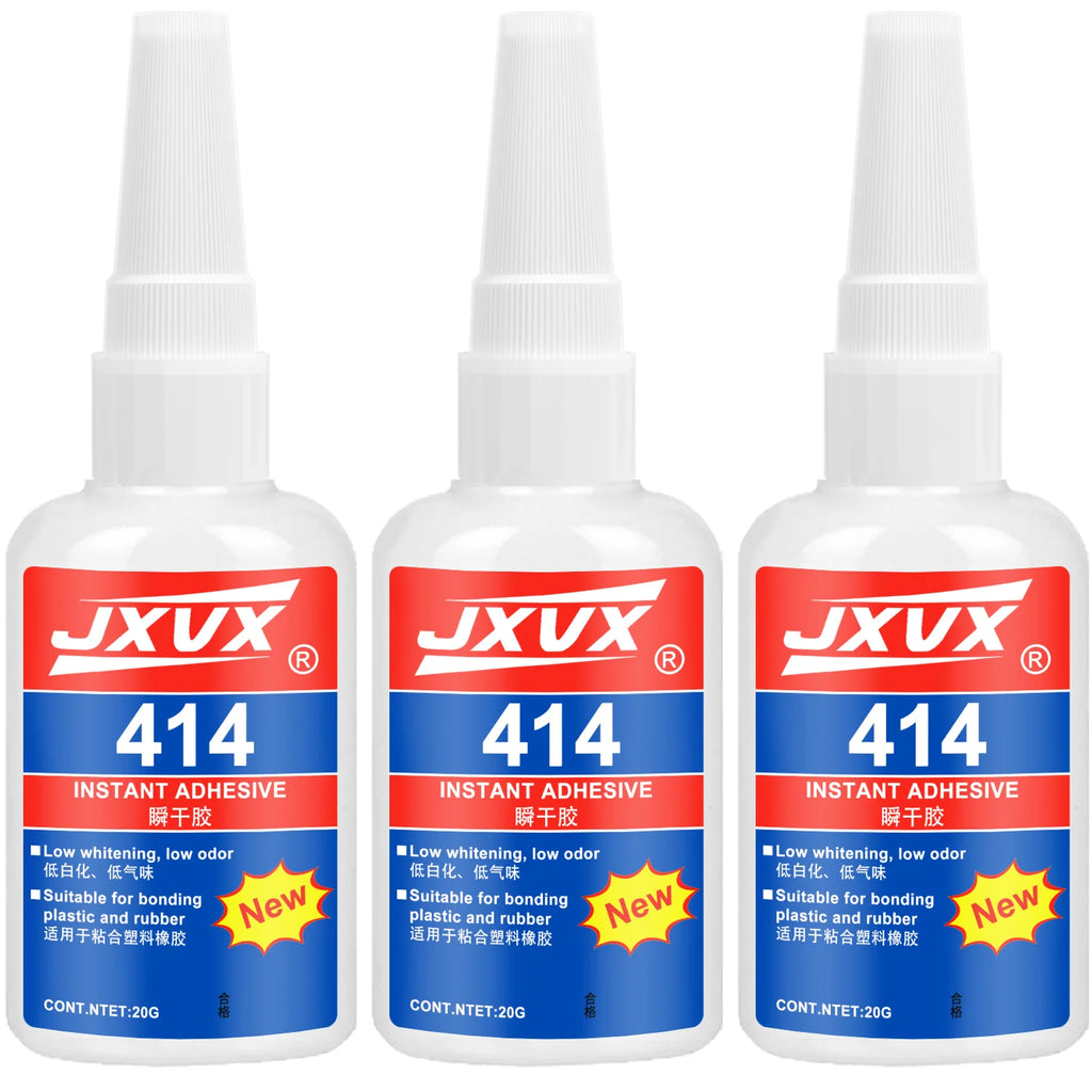 414 Super Glue Cyanoacrylate Instant Adhesive Quick-drying Strong Bond for Plastic Rubber Metal Wood Glass Liquid Glue Tool 20g.