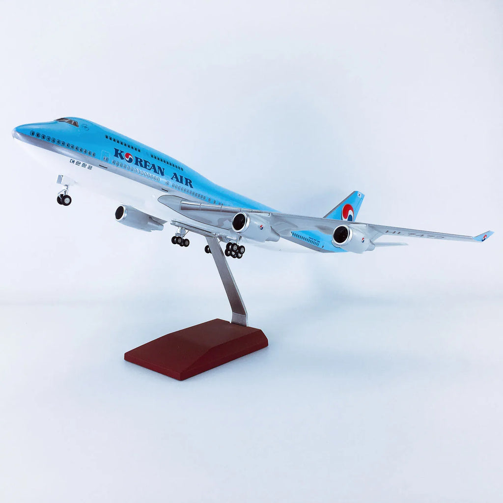 47cm Korean Airline B747 Planes Model 1:150 Scale Resin Diecast Aircraft Model Airplane W Light & Wheel(Touch Or Sound Control)