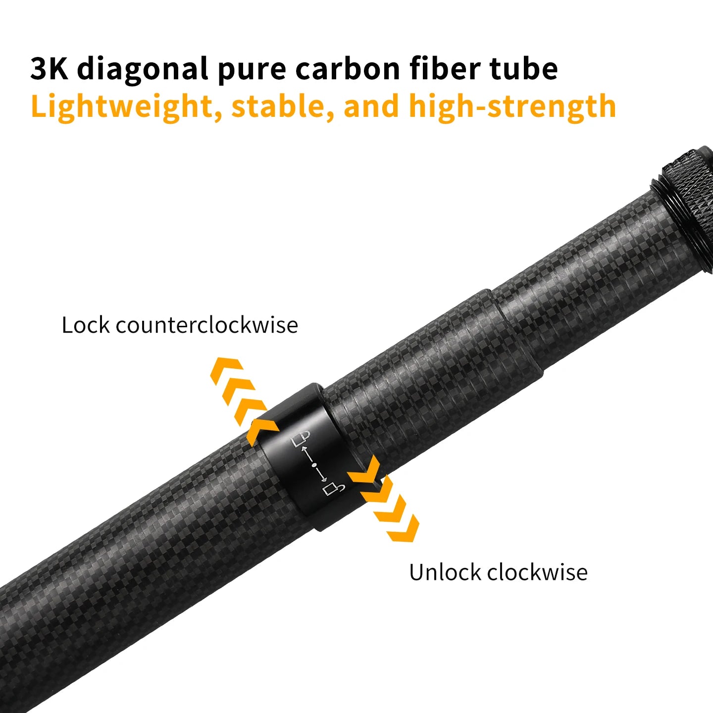3M Carbon Fiber Invisible Selfie Stick, 1/4" Screw Telescopic Extension Pole for Insta360 X5X4, DJI Action, GoPro