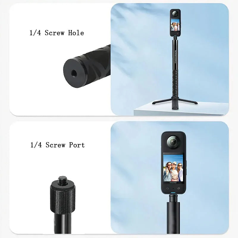 Bullet Time Invisible Selfie Stick for Insta360 X5X4 X3 X2 GoPro 13 12 11 10 9 8 DJI Action 4/3 SJCAM Selfie Stick Bundle Handle