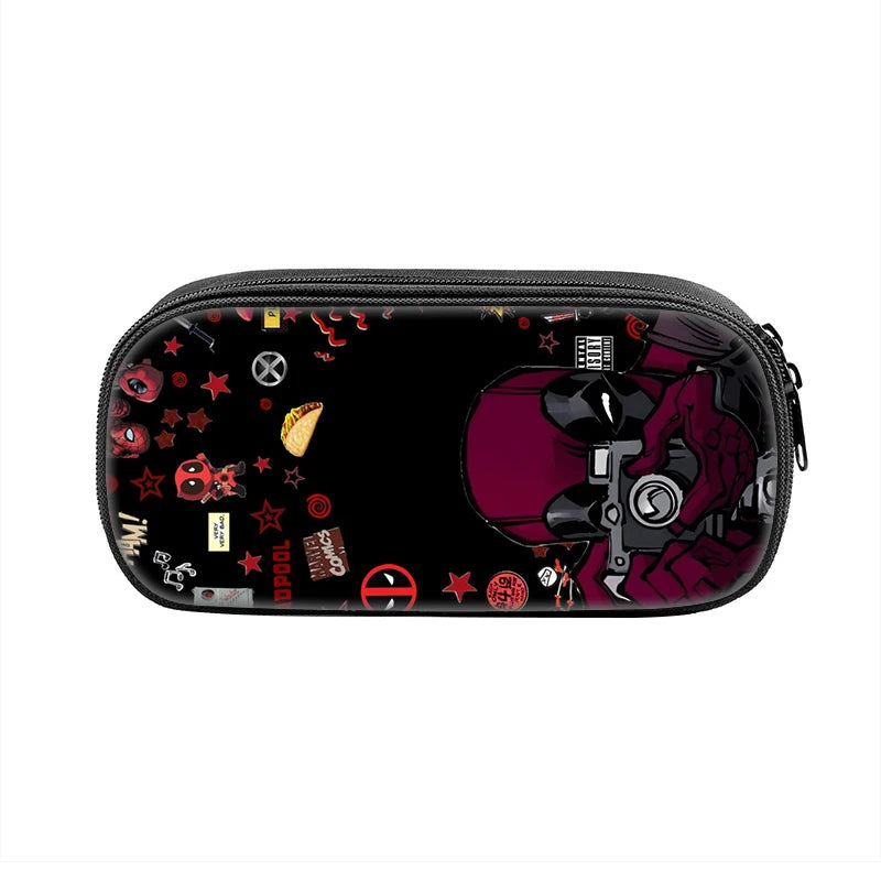 Popular Movies Deadpool Pencil Cases Fun Cartoon Anime Pen Box Bag for Student Big Capacity School Supplies Zipper Pencilcases