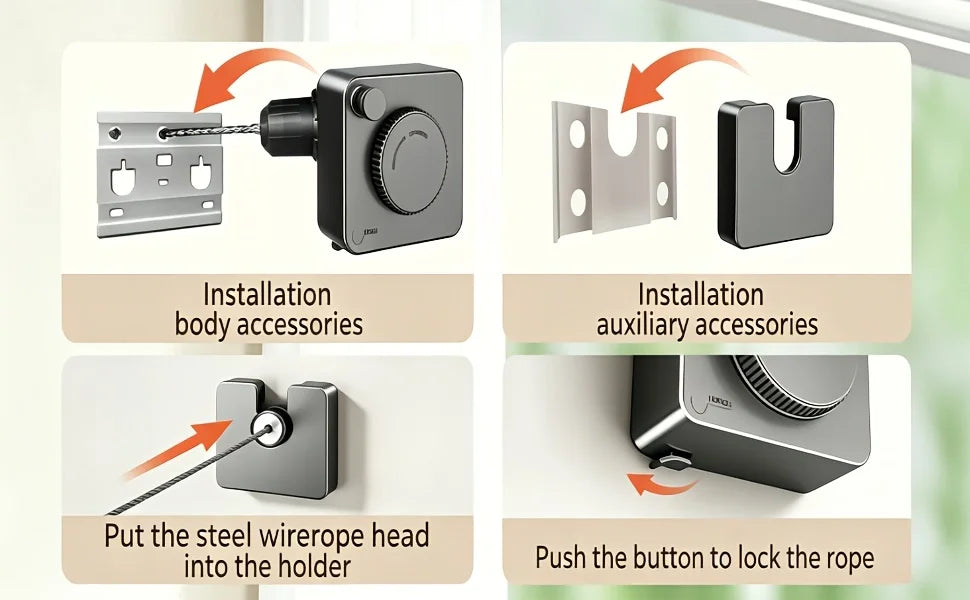 Retractable Invisible Clothesline 165.35in No Drill Wall Mount Thick Stainless Steel for Indoor Balcony Bathroom Outdoor Drying