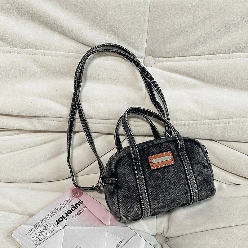 New Korean Style Mini Crossbody Bag Fashion Denim Shoulder Bag for Teenage Girl Relaxing and Versatile Travel Bag