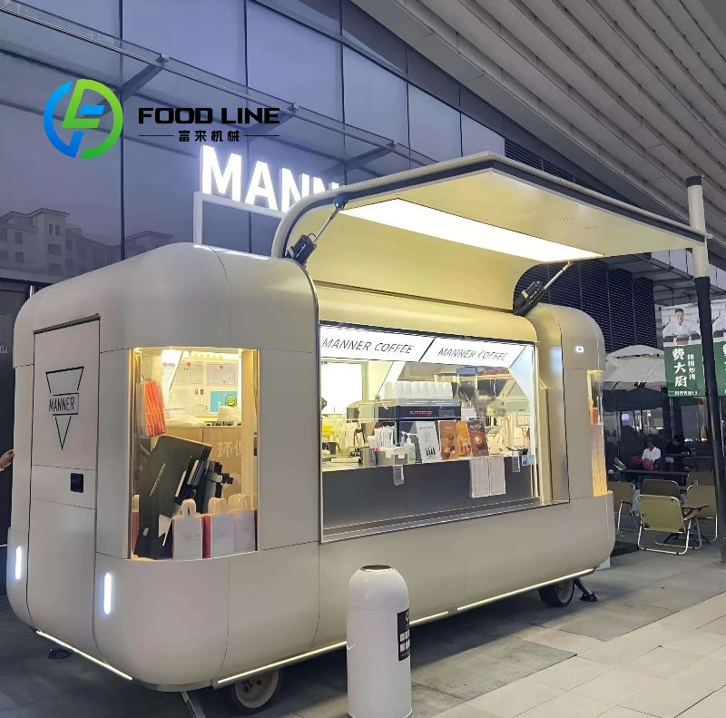 Fully Equipped Cart Trailers Fast Food Custom Cream Food Truck  with Full Equipment Mobile Food Trailer