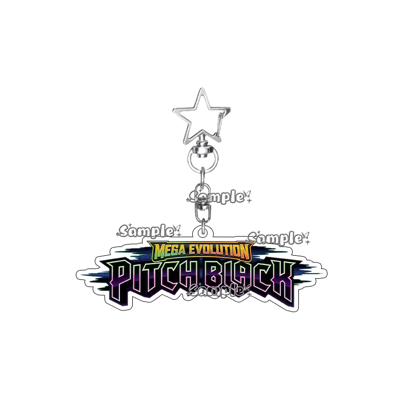 NEW Pocket Monsters Mega Evolution Pitch Black Series Acrylic Keychain Ptcg Double-sided Game Collection Logo Keyring Pendant