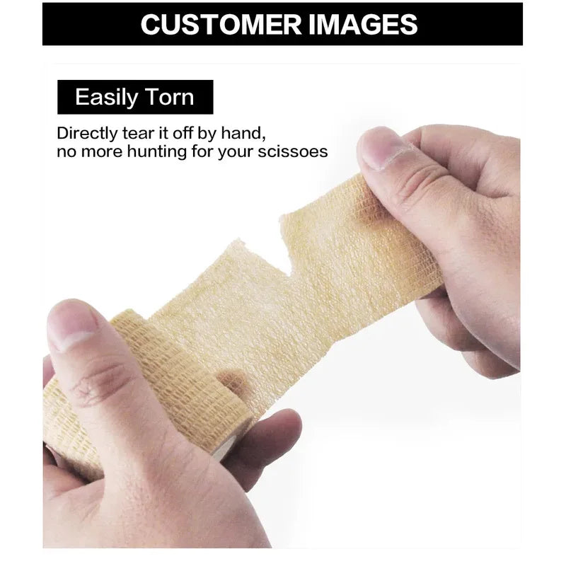 1-15pcs 2.5/5/7.5/10cm*4.8m Gauze Bandage Self-adhesive Breathable Elastic Bandages Sports Fixing Finger Wrist Leg Baby Care