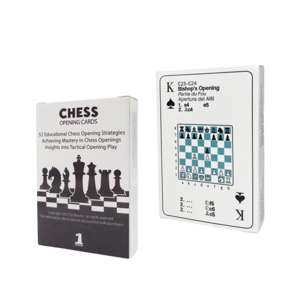Benoni Chess Opening Cards - Best Gift for Chess Lovers to Study Chess Strategy, Tactics, Opening Moves - Ajedrez