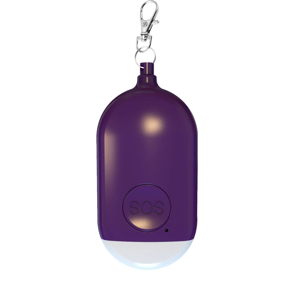 Rechargeable Self Defense Keychain Alarm 130dB Loud Emergency Personal Siren with Flashing Strobe Light SOS Safety Alert Device