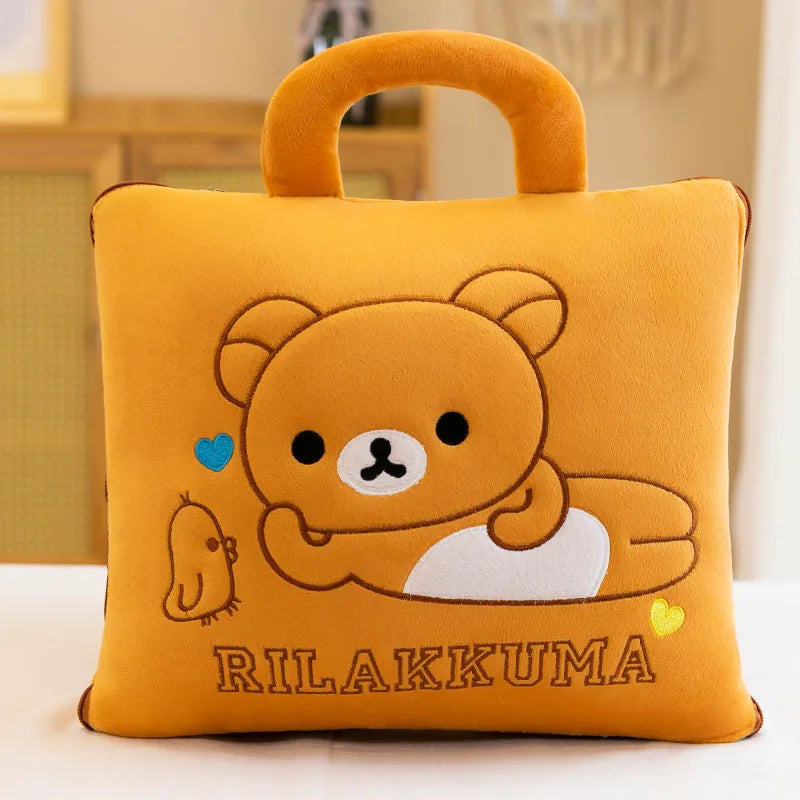 Cute Pillow Quilt Dual-use Pillow Folding Air Conditioning Blanket Car Interior Cushion Pillow 3-in-1 Office Nap Cushion Blanket