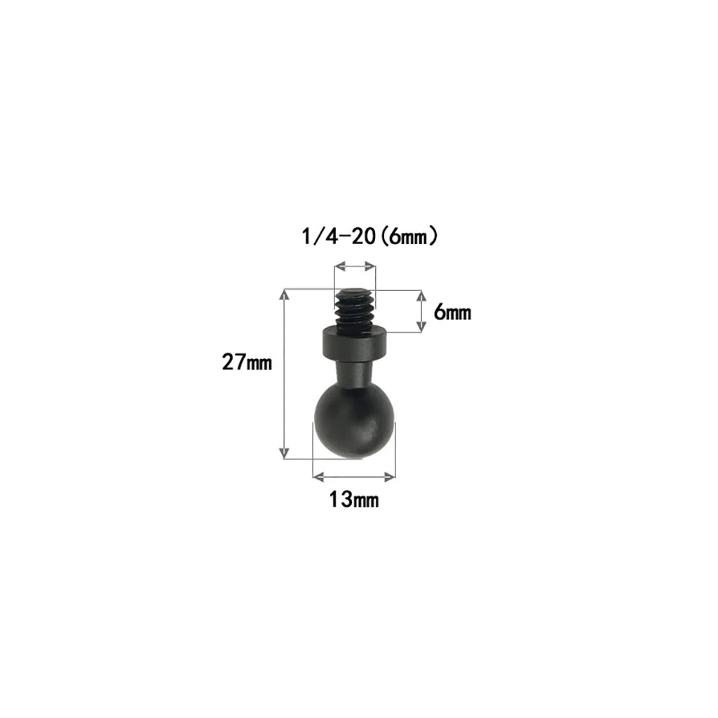 13mm/15mm/17mm/20mm Ball Head Adapter Clip Mount for Gopro Hero 11 10 9 Action Camera Car Auto Mounting Bracket Recorder Sucker