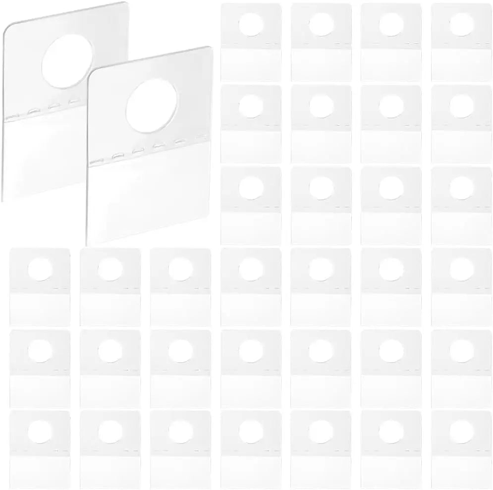 120pcs Clear Sticky Hanging Tabs Slot Hole Self Adhesive Plastic Hang Tags Hooks for Sale Items Hanging Store Retail Display