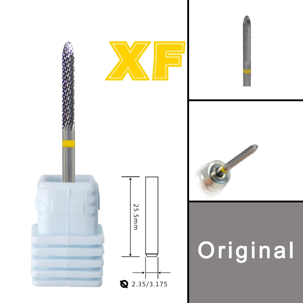 RolinStar Dental&Nail 9 type with Spiral Cut powder Carbide Burr nail drill bit cuticle clean