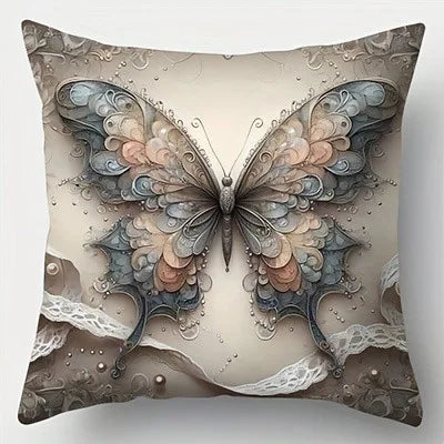 Home decoration exquisite butterfly Double-sided Printed pillow cover Short plush Suitable living room sofas throw cushion cover