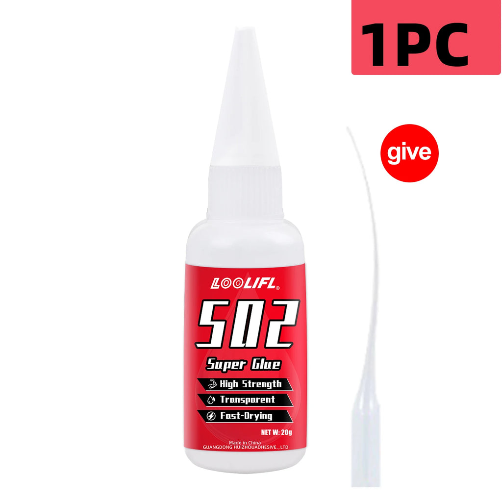 LOOLIFL502 Super GlueInstantQuick-dryingCyanoacrylate Adhesive Leather Rubber Wood Metal Strong Bond Liquid Glue Tool,Stationery