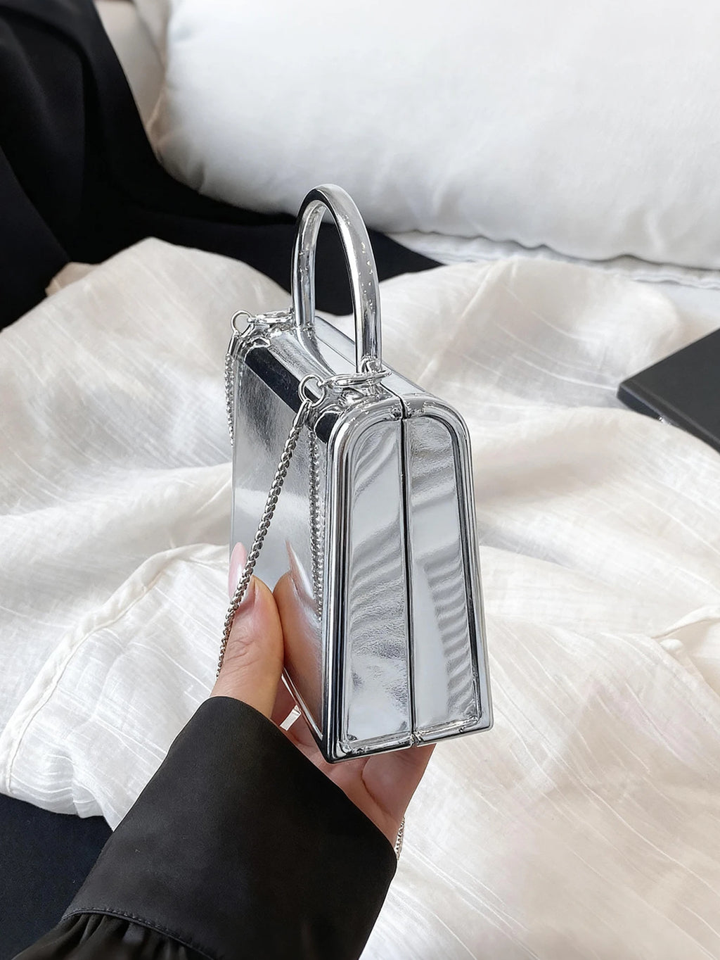 Fashion chain handbag evening bag women's versatile crossbody bag wedding party small gold wallet acrylic small square bag