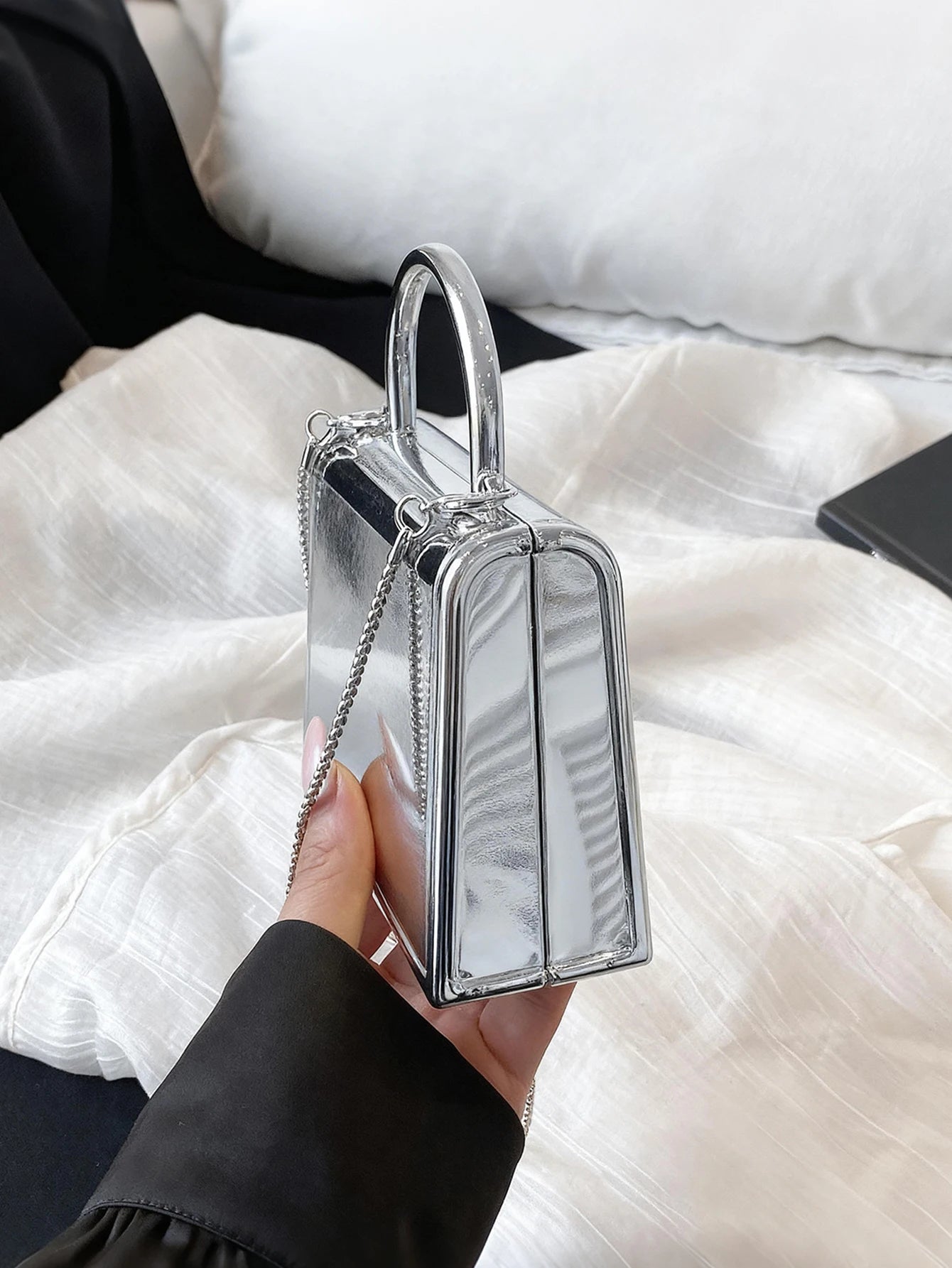Fashion chain handbag evening bag women's versatile crossbody bag wedding party small gold wallet acrylic small square bag