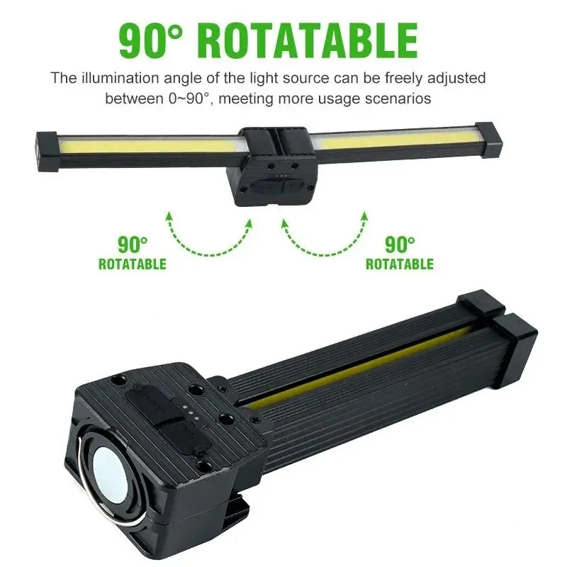 New COB Work Light, Magnetic LED Inspection Lamp, Cold Light + Warm Light + Red Light, Camping Emergency Repair Flashlight