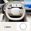 For 2026 GWM ORA 5 Steering Wheel Cover Dual Color Brown White PU Leather Grip Anti-Slip Breathable All Season Protective Cover