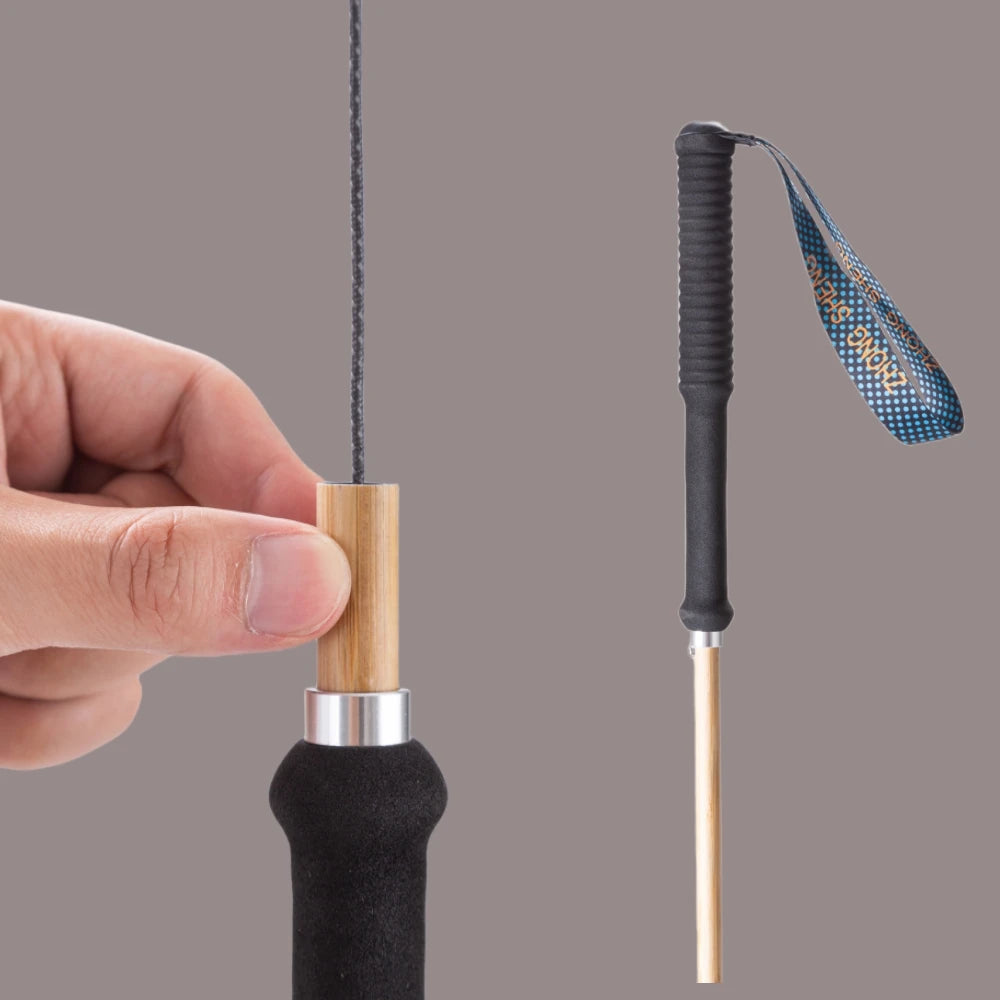 New Hiking Pole Ultralight Trekking Poles High Strength Carbon Fiber & Natural Bamboo Skin Trekking Pole Outdoor