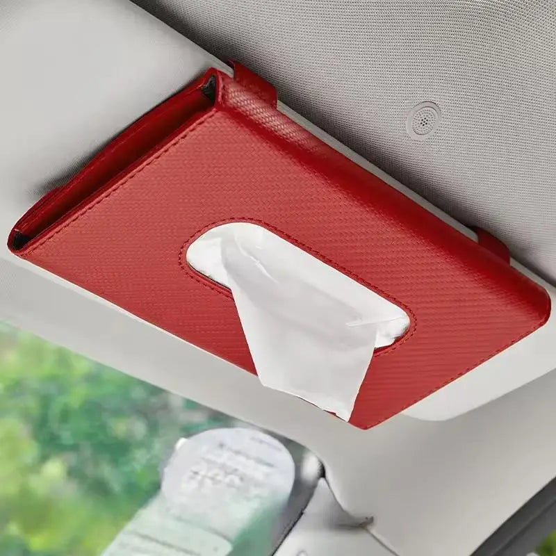 （Summer4）Car Tissue Box Towel Car Sun Visor Tissue Box Holder Auto Storage Decoration