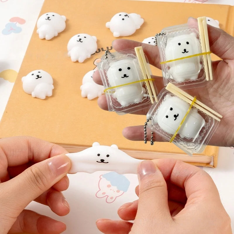 Lunch Box Squishy JOKE Bear Kawaii Squishy Toys Bag Cute KEY Pendant Pinching Squeezeing Decompression Toy Party Birthday Gifts