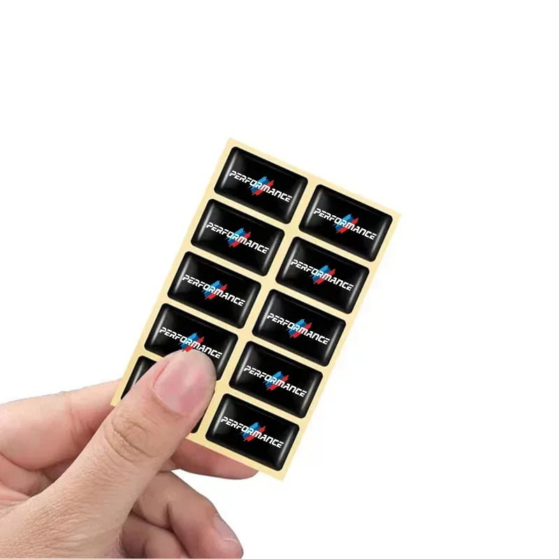 10Pcs 3D Car Steering Wheel Badge Stickers Accessories For BMW Performance E46 E90 F10 F30 X3 F20 E60 E70 E39 E36 E87 X7