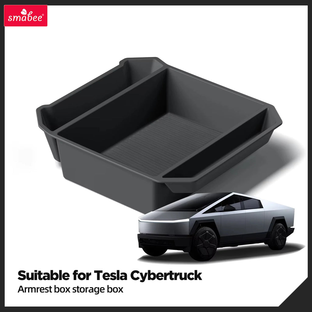 Smabee for Tesla Cybertruck 2024-2026 Car Center Armrest Storage Box Organizing Tidying Tray Auto Pickup Interior Accessories