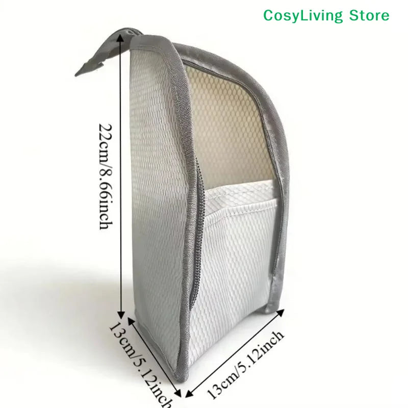 [CL]Large Capacity PVC Cosmetic Bag Waterproof Space Saving Toothbrush Toiletry Pouch Zipper Closure Vertical Design[CL]