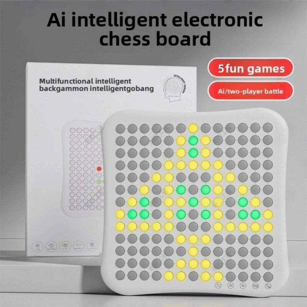 Portable AI Intelligent Gobang 5-in-1 Educational Smart Electronic Gomoku Two-player Interactive Chess Board Game Family Party