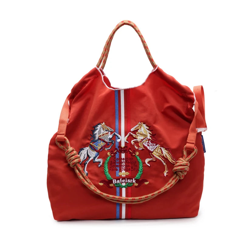 Fashionable Large Capacity Ma'am Canvas Bag 2025 New Cloth Shoulder Tote Bags Drawstring Shopping Handbag Thin Style Canvas Bag