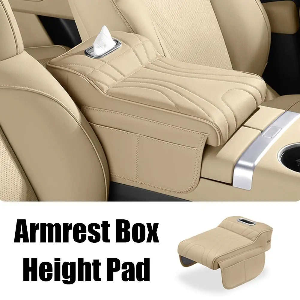 NEW Car Armrest Box Booster Pad Universal for Most Cars, Memory Foam Car Arm Rest Padded Cover with Pocket Car Interior