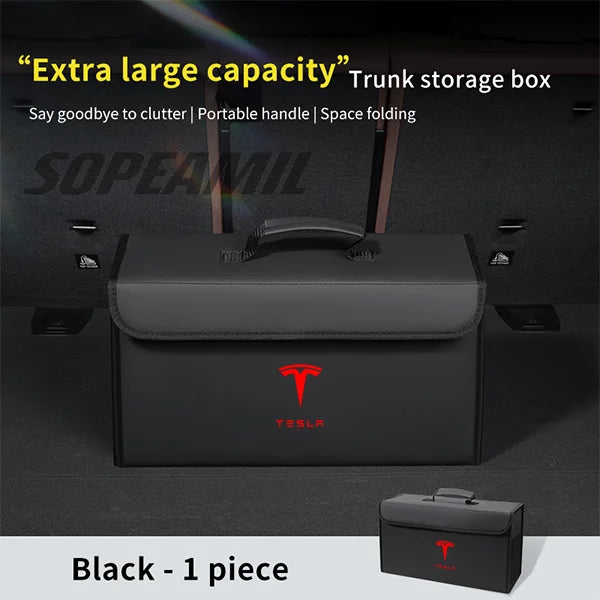 For Tesla Model 3 Model Y Model X Model S Roadster Car Organizer Trunk Storage Bag Auto Multiues Storage Box Stowing Tidying Box