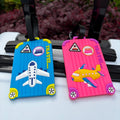 Creative Silicone Airplane Luggage Tag, Anti-Lost Travel Suitcase Pendant, Bag Tag, Boarding Pass Holder, Can Include Replaceable Name Card