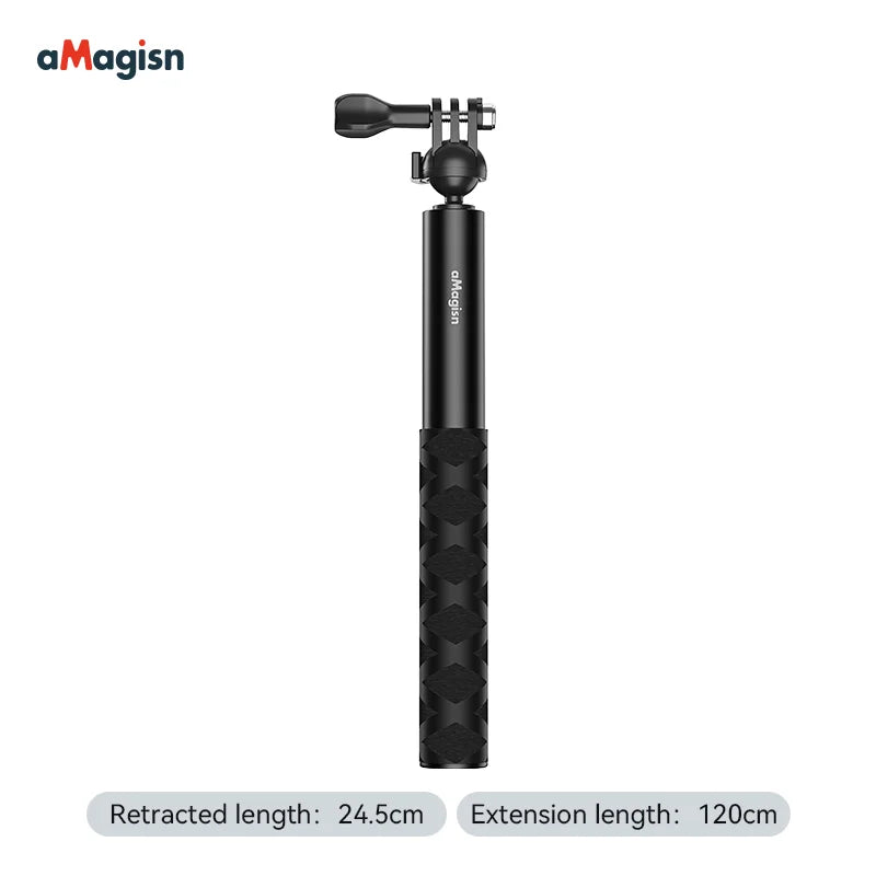 aMagisn Extendable Selfie Stick 70CM 120CM with 360°Ball Head for Insta360 Ace Pro 2 X5 X4 Air Gopro Hero 13 12 DJI Action 5 pro