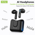 Auriculares Traductor DeIdioma 2026 HTC NE49 Translator Headphones AI Real-Time Translation BT6.0 TWS Gaming HiFi Bass IPX5