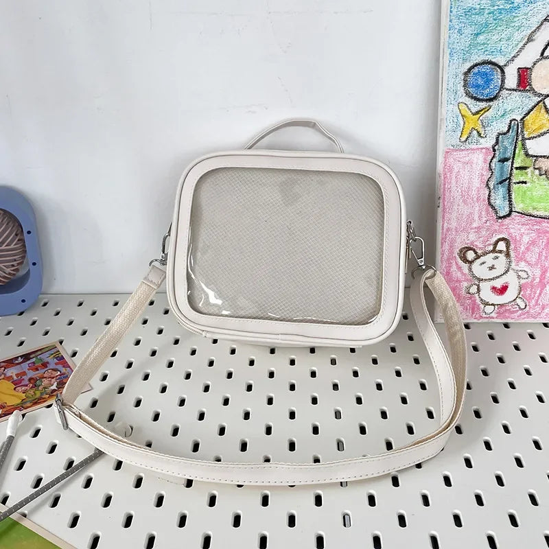 Japanese Kawaii Small Itabag Women Laser Reflection Crossbody Bags School Girls Shoulder Bag Transparent Bag Ita Bag JK Handbags