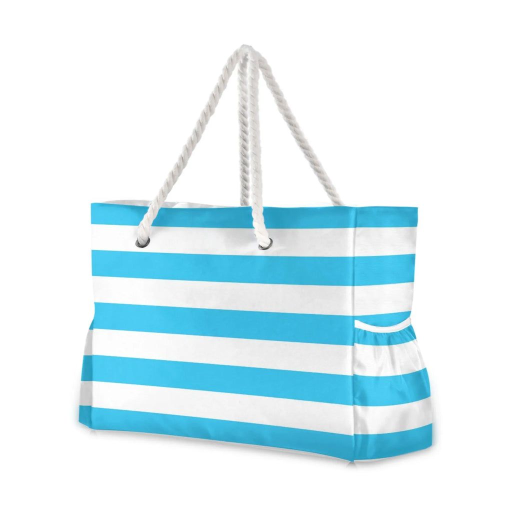 Hot Fashion Beach Women Large Capacity Shoulder Bag Handbag Blue Stripe Rope Handles Shoulder Beach Tote Bags Shopping Bag New