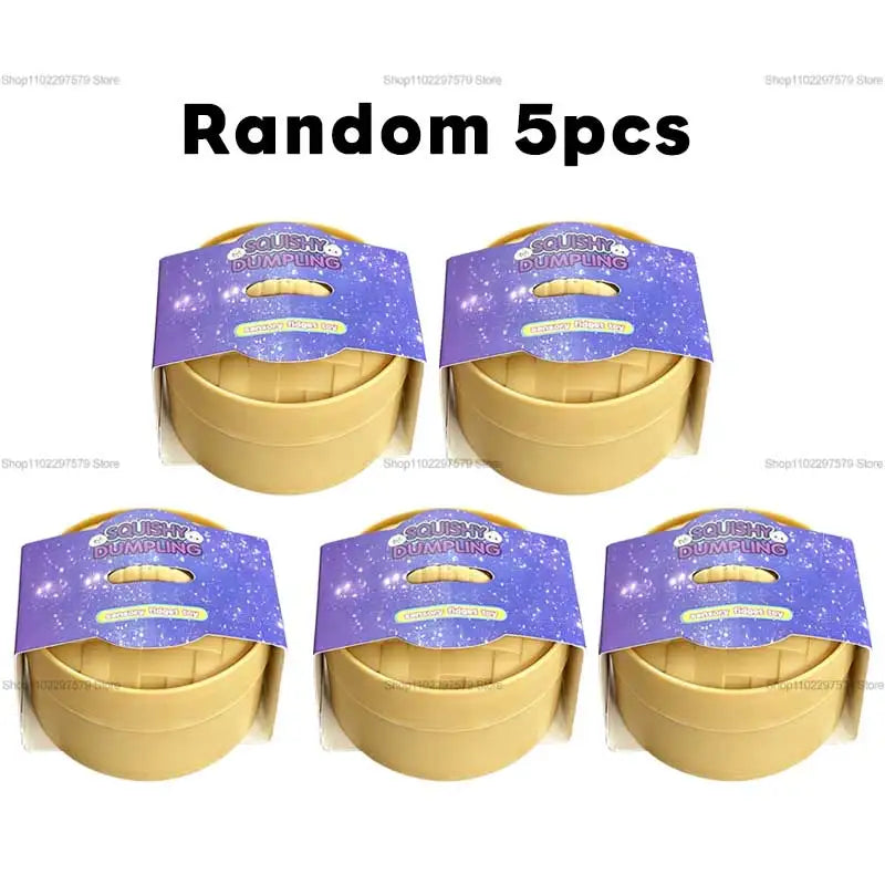 Rainbow Dumpling Squishies with Steamer Box Soft Stretchy Bao Bun Stress Relief Balls Sensory Fidget Squeeze Toys Anxiety Relief