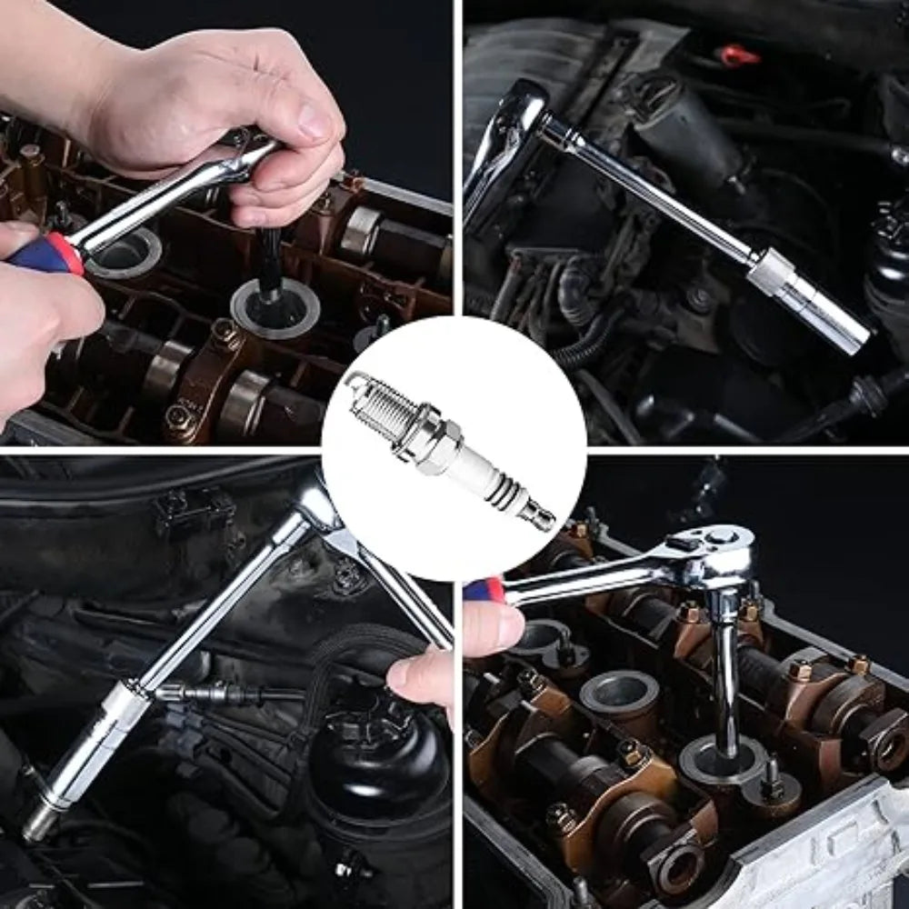 1-4Pcs Spark Plug Socket Key Magnetic 14mm 16mm Swivel Thin Wall Spark Plug Socke 12 Point Wall Ignition Plug Removal Tool