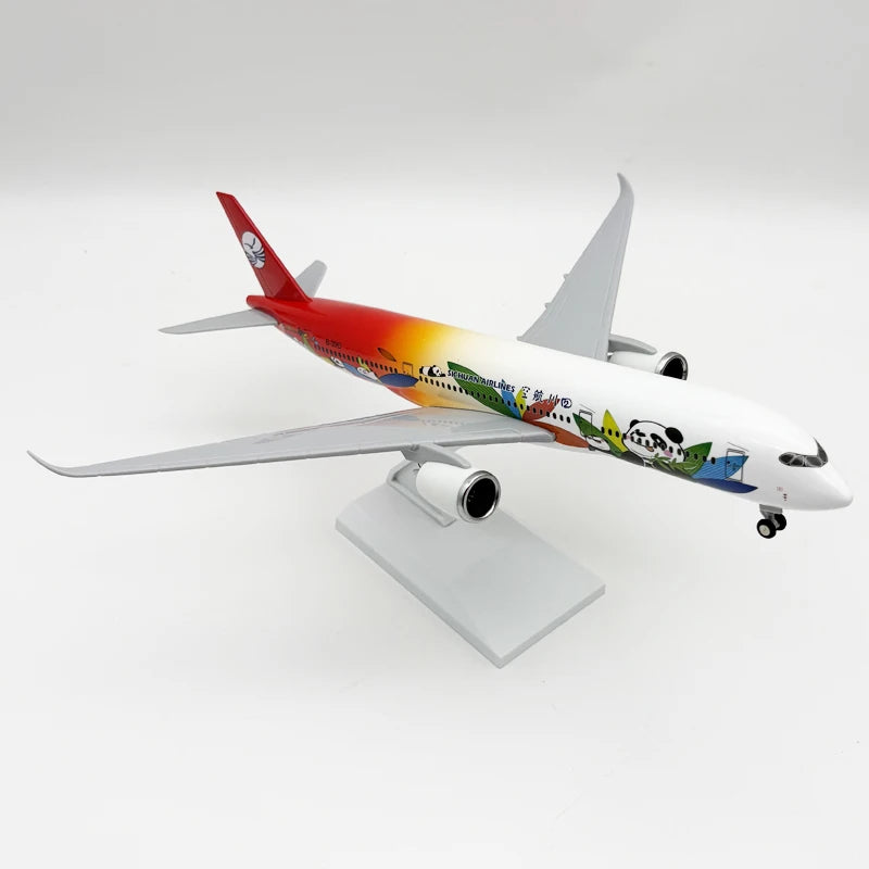 30cm A350 Sichuan Airways Diecast Airplane Toy 1/250 Scale Plane Resin Aircraft Models With Wheels & Lights Kids Collection Gift