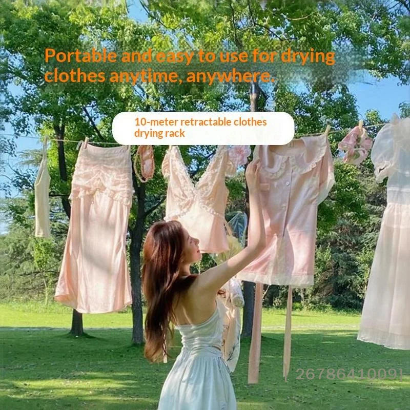 ⚑1PC 8M Retractable Travel Clothesline Laundry Drying Rope Windproof Anti Slip Outdoor Clothesline For Hotel Camping Accessories