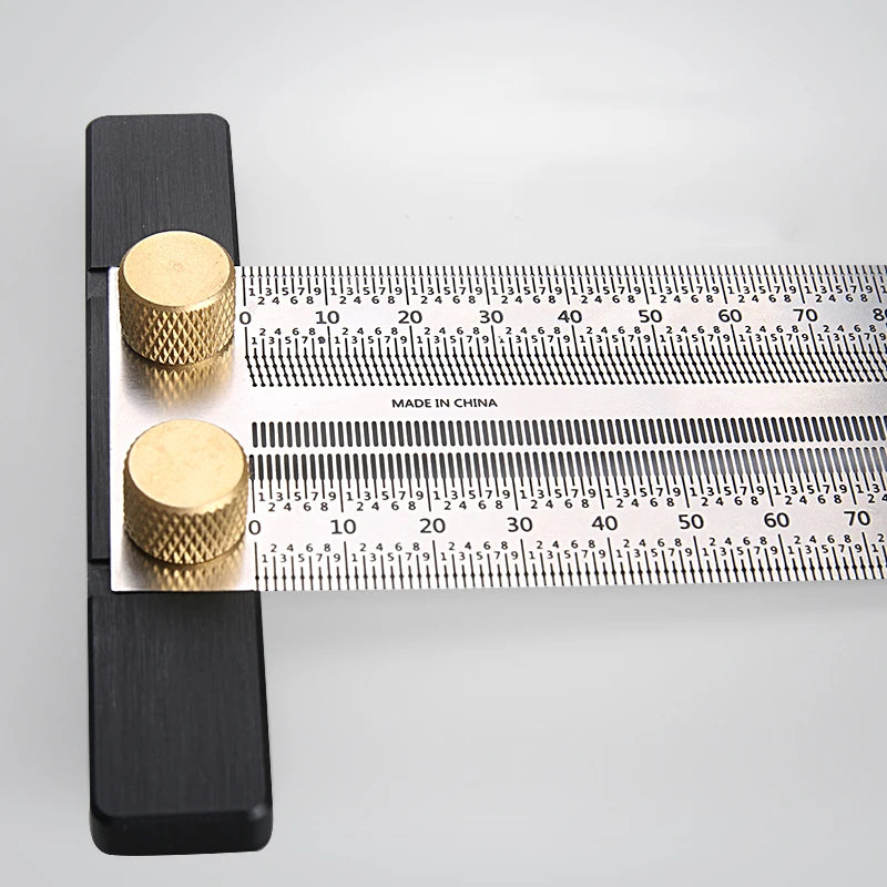 Woodworking High-precision Line Scribe 180-400mm T-type Ruler Hole Scribing Ruler Stainless Mark Line Gauge Measuring Tools