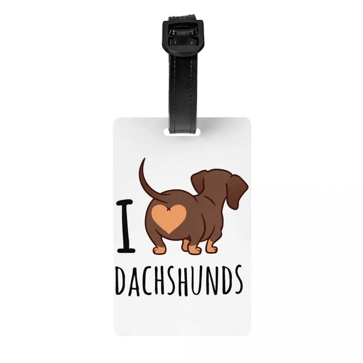 Custom Cute Dachshund Sausage Dog Luggage Tag With Name Card Puppy Animal Privacy Cover ID Label for Travel Bag Suitcase