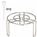 Detachable Vertical Grill Skewer Holder Stainless Steel Support Frame Suitable for 12/24 Barbecue Skewers for Air Fryers Use