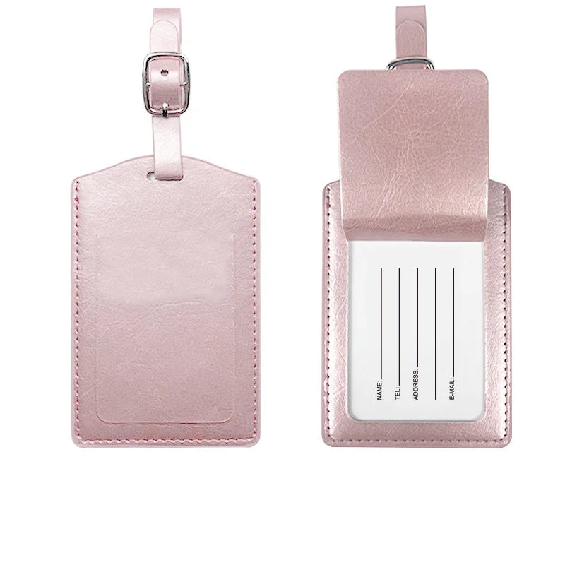 Vegan Leather Luggage Tags Vintage Style PU Baggage Bag Label Name Tage Personalized Custom Initials Name Wedding Gift