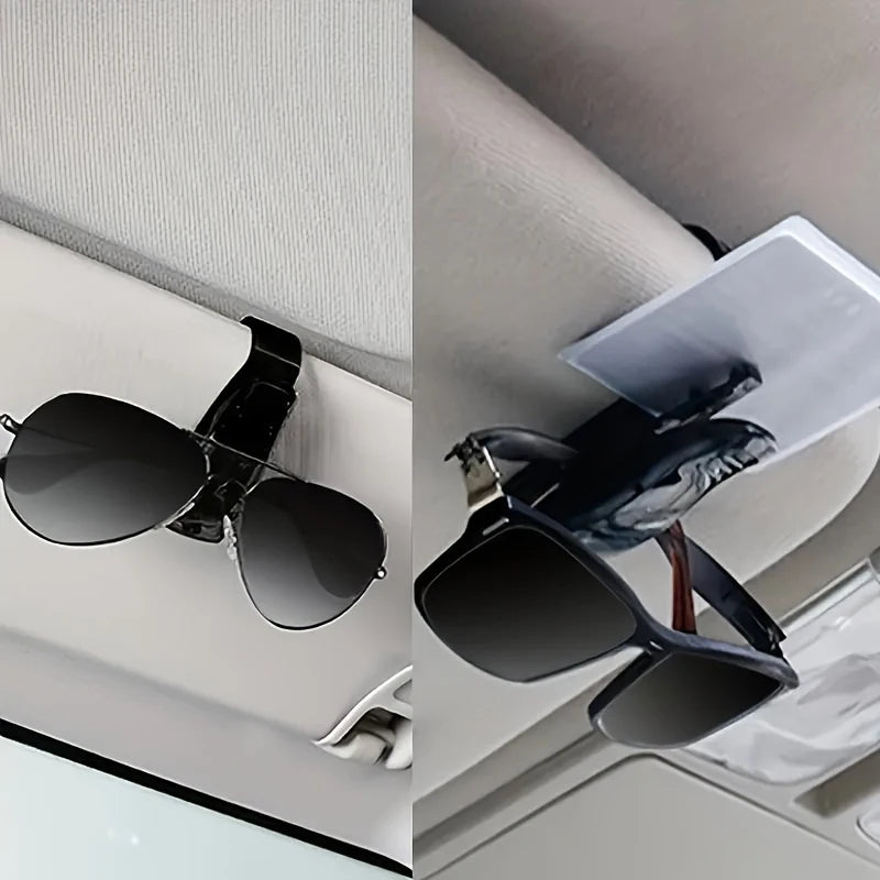 1 Fashionable Item, Convenient Car Sun Visor Stylish Glasses Holder-Durable Plastic Glasses Clip, Storage Box for Tickets and Ca