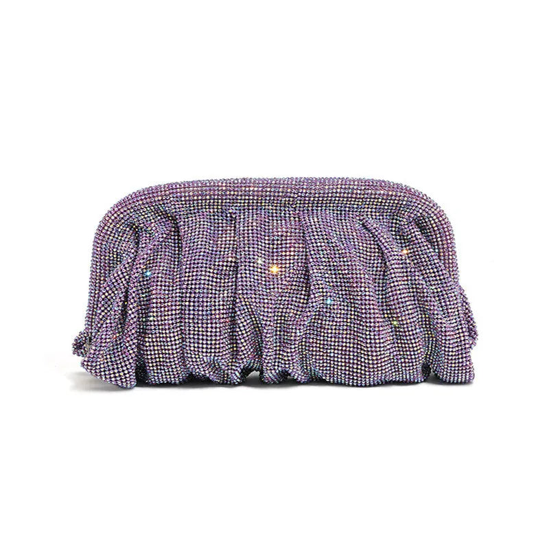 XMESSUN New Diamonds Evening Clutch Bag for Women,Fashion Designer Wedding Party Pouch Bag Lady Chain Shoulder Crossbody Bag