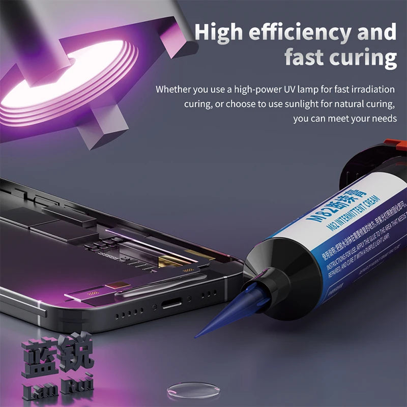 Lanrui M82 intermittent paste broken frame repair button irradiation uv glue purple light glue camera frame broken repair