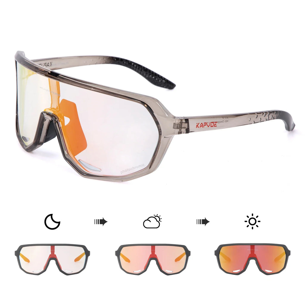 Photochromic Cycling Sunglasses Kapvoe Women Man Luxury Gold Glasses Driving Fishing Fashion Travel Golf Women Bike Goggles